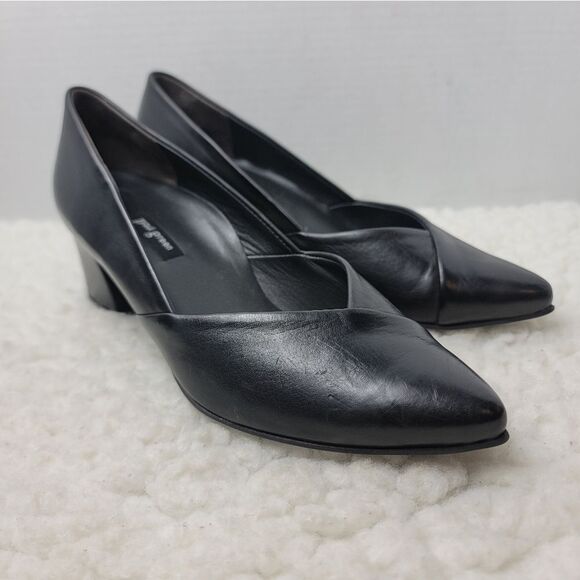 Paul Green Rendi Women's Heel Pump Shoes Size 6 Black Leather Point Toe - Picture 1 of 10